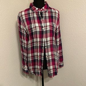 Banana Republic women’s soft plaid flannel.